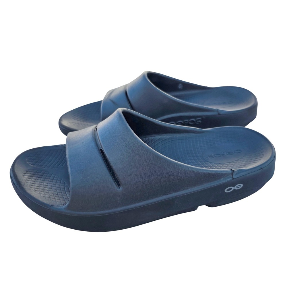 OOFOS OOahh Recovery Slide Sandals Unisex Women's 9 Men's 7 Black Athletic